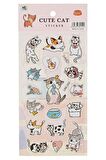 CATS kediler Kabartmalı puffy model-4 çocuk kız erkek etiket çıkartma sticker