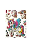 20 X13cm Orta Boy unicorn-2 pegasus Kabartmalı Puffy çocuk kız erkek etiket çıkartma sticker