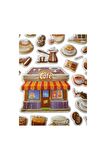 20 X13cm Orta Boy kahve coffee kurabiye Puffy genç çocuk kız erkek etiket çıkartma sticker