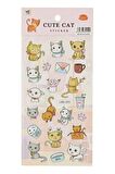 CATS kediler Kabartmalı puffy model-3 çocuk kız erkek etiket çıkartma sticker
