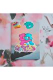 Kabartmalı Cute care bears model-4 çocuk kız erkek laptop tablet çanta etiket çıkartma sticker