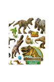 19,5  X18 cm Orta Boy dinozor Puffy genç çocuk kız erkek etiket çıkartma sticker