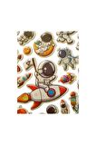 20 X13cm Orta Boy space-2 uzay astronot Kabartmalı Puffy çocuk kız erkek etiket çıkartma sticker
