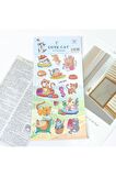 CATS kediler Kabartmalı puffy model-1 çocuk kız erkek etiket çıkartma sticker