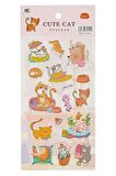 CATS kediler Kabartmalı puffy model-1 çocuk kız erkek etiket çıkartma sticker