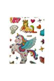 20 X13cm Orta Boy unicorn pegasus Kabartmalı Puffy çocuk kız erkek etiket çıkartma sticker