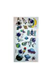 Kabartmalı Space uzay planet astronot model-5 Puffy çocuk kız erkek etiket çıkartma sticker