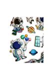 Kabartmalı Space uzay planet astronot model-5 Puffy çocuk kız erkek etiket çıkartma sticker