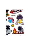 Kabartmalı Space uzay planet astronot model-3 Puffy çocuk kız erkek etiket çıkartma sticker