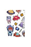 Kabartmalı Space uzay planet astronot model-6 Puffy çocuk kız erkek etiket çıkartma sticker