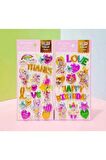 2 sayfa Dekoratif party doğum günü model-2 3d sticker balon etiket defter telefon laptop PC çıkartma