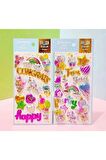 2 sayfa Dekoratif party doğum günü model-3 3d sticker balon etiket defter telefon laptop PC çıkartma