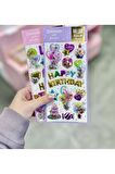 2 sayfa Dekoratif party doğum günü model-2 3d sticker balon etiket defter telefon laptop PC çıkartma