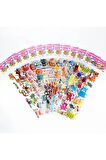 5 sayfa çoklu adet figür hayvanlar alemi çocuk çıkartma sticker defter yapıştır etiket
