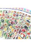 5 sayfa çoklu adet figür meyve sebze fruit çocuk çıkartma sticker defter yapıştır etiket