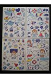 4 sayfa su deniz baloncuk etiket çıkartma çocuk kız erkek süsleme maskeleme hand-held sticker