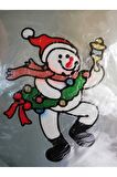 1 Adet Pencere yılbaşı parti dekor süs christmas kardan adam noel sticker etiket