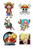 One piece 10x15 cm çocuk anime luffy zoro sanji chopper etiket defter laptop çıkartma sticker