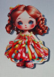 2 Adet 3D Görünümlü Kız Çocuk Magnet 6 x 9 cm