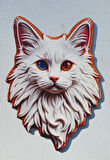 2 Adet 3D Görünümlü Kedi Magnet 6 x 9 cm