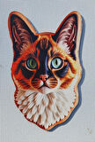 2 Adet 3D Görünümlü Kedi V2 Magnet 6 x 9 cm
