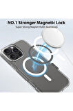 iPhone 14 Pro Max Uyumlu Magneticsafe Şeffaf Silikon Kılıf