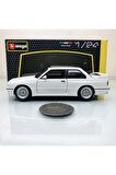 Yeni - New 1988 BMW M3 (E30) White 1:24 Ölçek Burago Marka