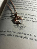 Manolya Detaylı Halka Gümüş Kolye