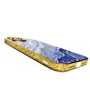 İphone 13 Pro Max Marble Parlak Mermer Desenli Cam Telefon Kılıfı