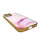 İphone 13 Pro Marble Case Mermer Desenli Cam Telefon Kılıfı