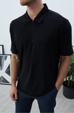 Polo Yakalı Fermuarlı Fresh Vizkon T-Shirt - Tiril Tiril Esnek