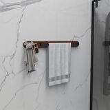 Masif Detaylı Metal Havluluk – Minimalist Duvar Askısı | Ceviz Masif