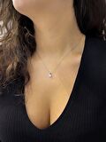 Swarovski Taşlı Tırnaklı Minik Tektaş 925 Gümüş Kolye