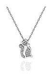 Sertifikalı Swarovski Taşlı Kedi 925 Gümüş Kolye