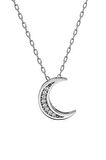 Sertifikalı Swarovski Taşlı Hilal 925 Gümüş Kolye