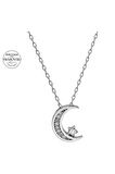Sertifikalı Swarovski Taşlı Hilal Yıldız 925 Gümüş Kolye