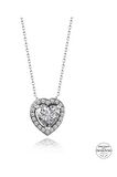 Sertifikalı Swarovski Taşlı Kalp 925 Gümüş Kolye