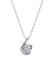 Sertifikalı Swarovski Taşlı Tek Taş 925 Gümüş Kolye
