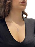 Sertifikalı Swarovski Taşlı Tria Suyolu 925 Gümüş Kolye