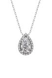 Sertifikalı Swarovski Damla Taşlı 925 Gümüş Kolye