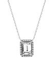 Sertifikalı Swarovski Baget Tektaş Taşlı 925 Gümüş Kolye
