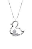 Sertifikalı Swarovski Taşlı Civciv Annelik 925 Gümüş Kolye