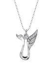 Sertifikalı Swarovski Taşlı Turna Kuşu 925 Gümüş Kolye