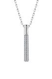 Swarovski Taşlı Sertifikalı Bar Cubik Çubuk 925 Gümüş Kolye