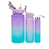 Hayal Sepeti Motivasyonel 3lü Set Su Matarası Su Şişesi Suluk 2lt+900ml+600ml Tritan Spor Salonu Su 