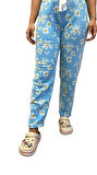 Kadın Desenli Yumuşak Polar Kışlık Pijama Eşofman Tek Alt