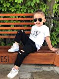 Miniğimin cicileri dalmaç baskılı alt üst erkek takım 