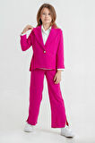 Miniğimin Cicileri Tarz Ceketli 3 lü Pilise Kız Takım - Fuşya