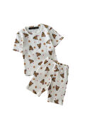 Miniğimin Cicileri Bambi Desenli Fitilli Şortlu Takım - Beyaz