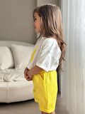 Miniğimin Cicileri Limon Aplike İşleme Şortlu Kız Çocuk Takım - Sarı